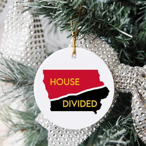 Iowa House Divided Ceramic Ornament