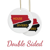 Iowa House Divided Ceramic Ornament