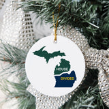 Michigan House Divided Ceramic Ornament