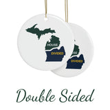 Michigan House Divided Ceramic Ornament