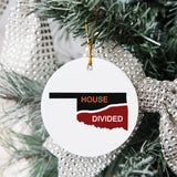 Oklahoma House Divided Ceramic Ornament