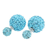 Double Sided Pave Crystal Post Earrings