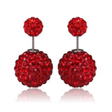 Double Sided Pave Crystal Post Earrings